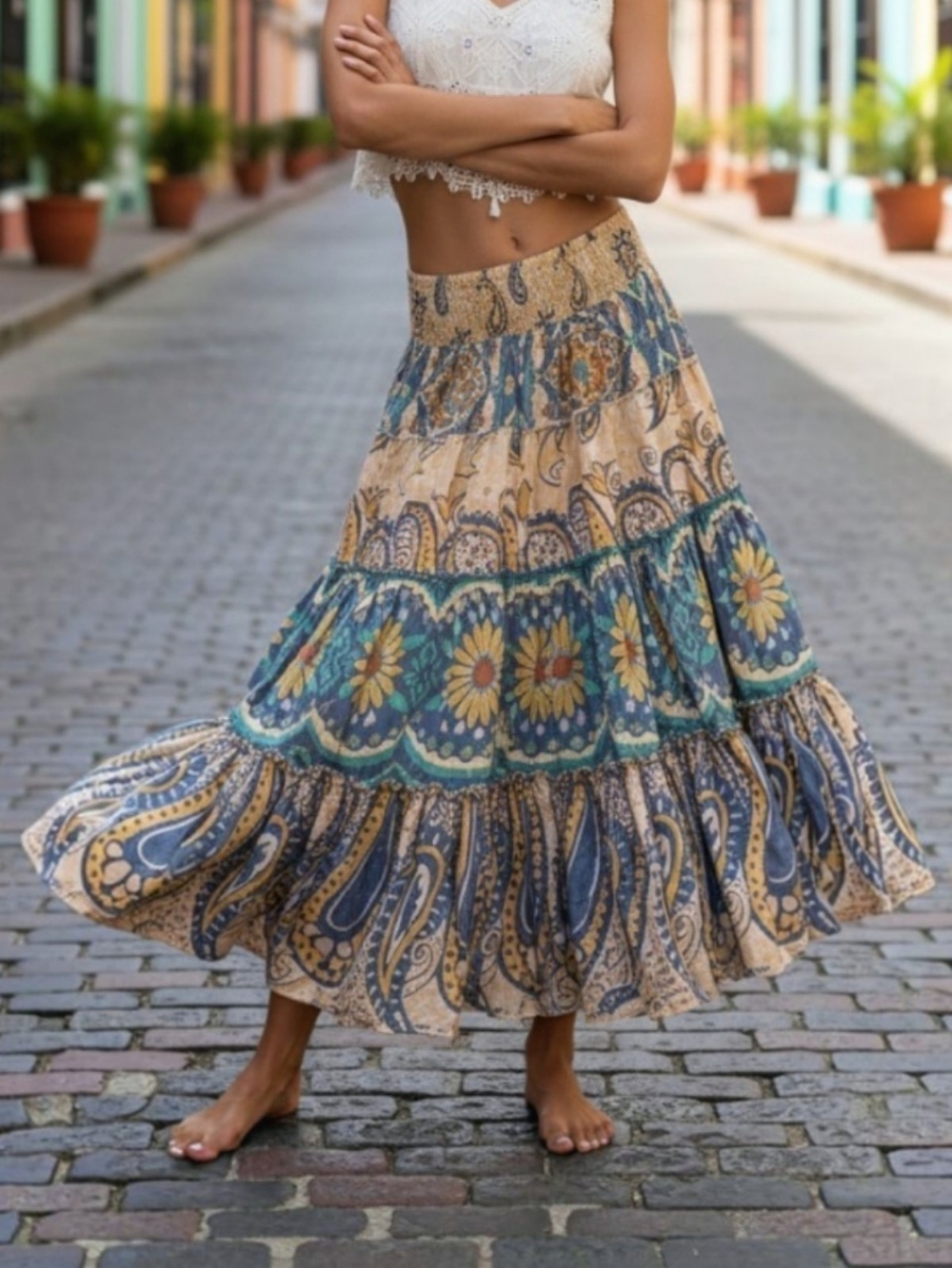 RARE! HTF! Highly Sought After! Free People Super Thrills Convertible Maxi Skirt